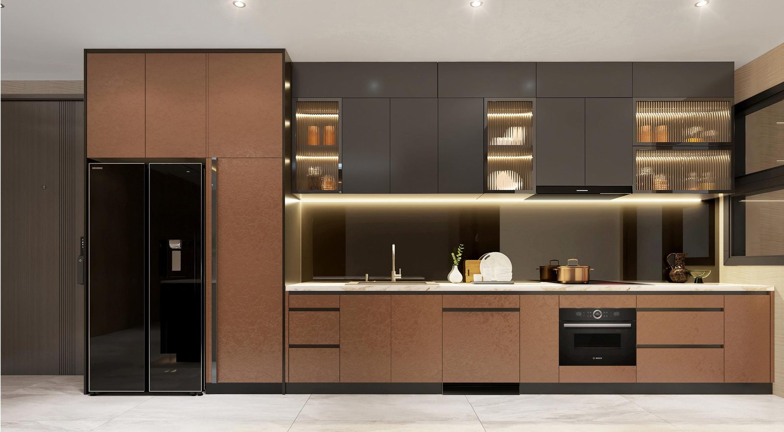 Khu bếp căn hộ Gladia Heights đã làm xong nội thất
