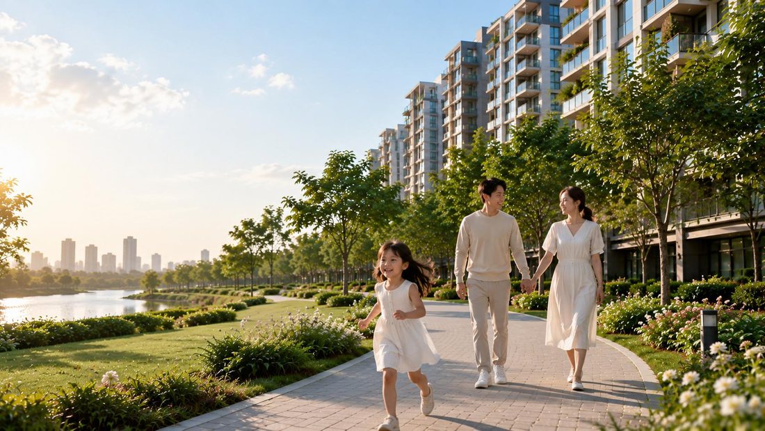 Cảnh bờ sông bên trong khu Gladia Heights