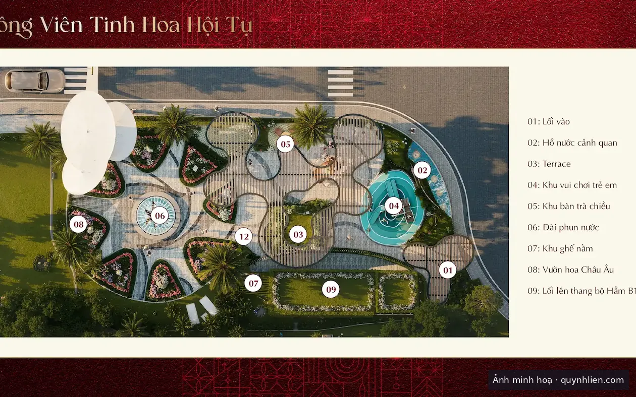Công viên cây xanh bên trong Khải Hoàn Imperial