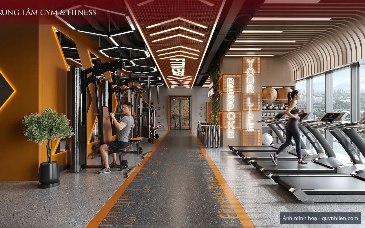 Phòng gym trong khu Khải Hoàn Imperial