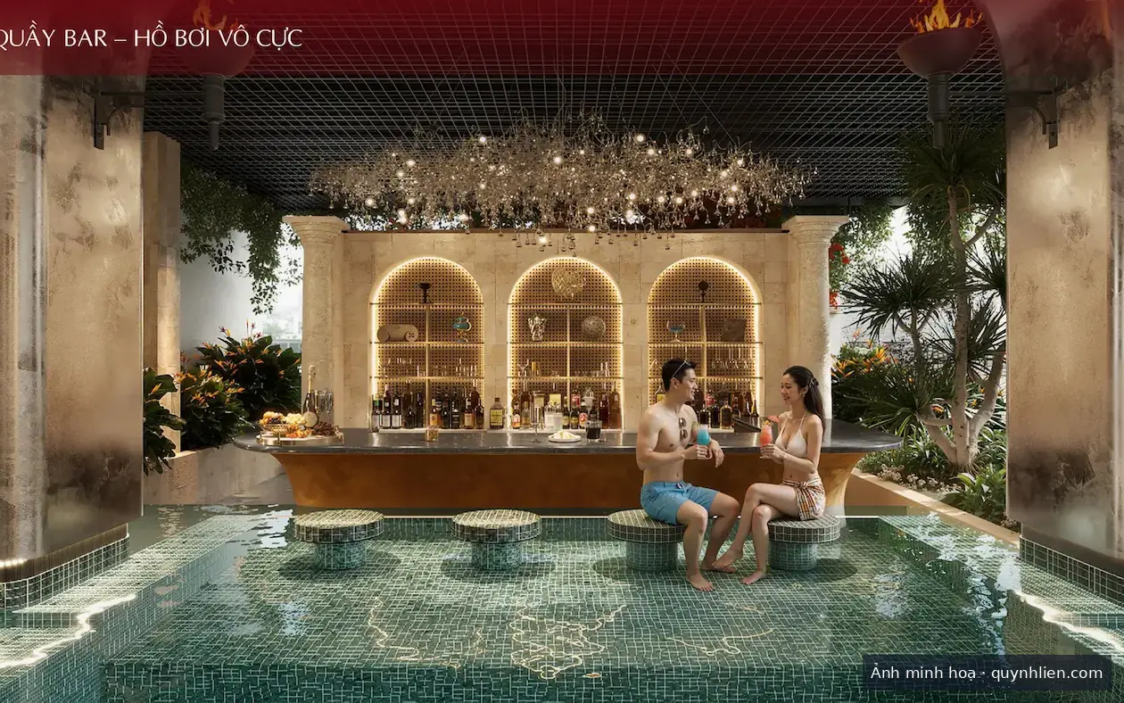 Quầy bar cạnh hồ bơi tầng 21 Khải Hoàn Imperial