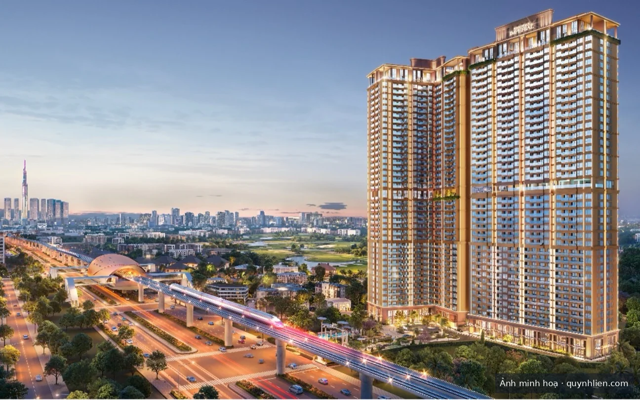 Vị trí Khải Hoàn Imperial trên Quốc lộ 13, dự kiến đối diện ga metro